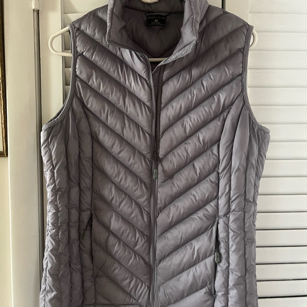 32 Degrees Women's Quilted Light Gray Packable Vest